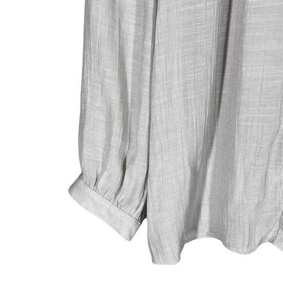 NANETTE Lepore Womens Sz M Smocked Button Up Blouse/Top Beige - Picture 3 of 6